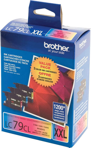 Brother Printer LC793PKS 3 Pack- 1 Each LC79C, LC79M, LC79Y Ink - Retail Packaging