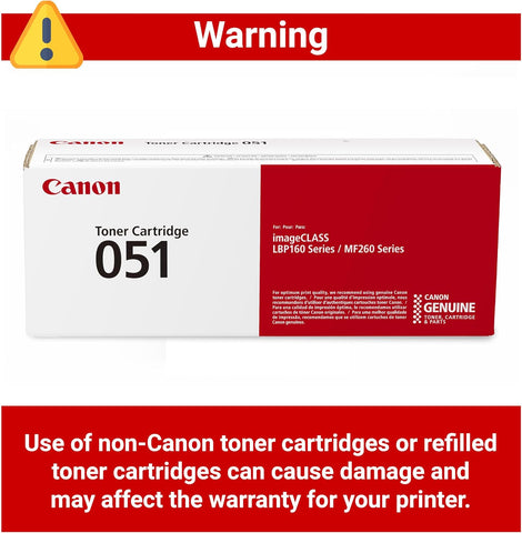 Canon Genuine 051 Black Toner Cartridge Compatible with LBP162dw, MF264dw, MF267dw, MF269dw, MF269dw VP