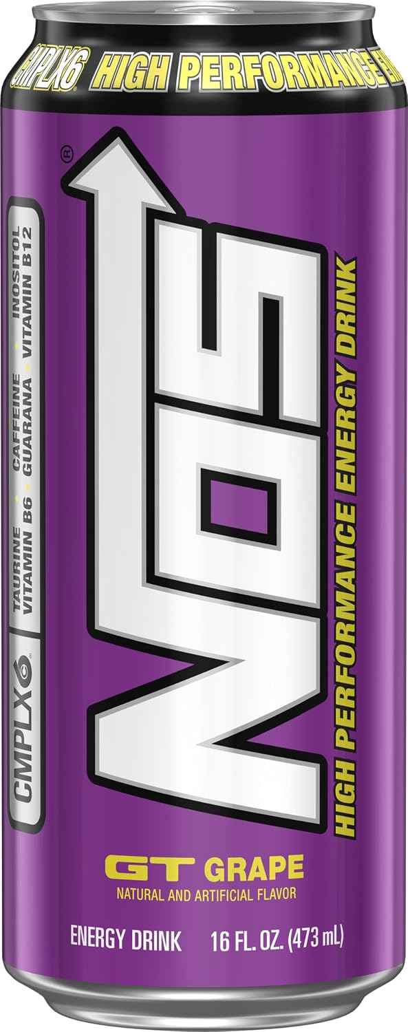 NOS GT Grape: High Performance Energy Drink. 16 Fl oz | Pack of 15