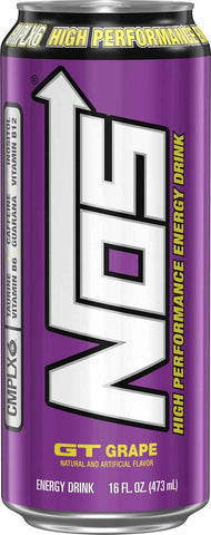 NOS GT Grape: High Performance Energy Drink. 16 Fl oz | Pack of 15