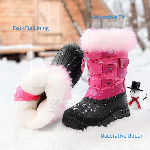 DREAM PAIRS Girls Snow Waterproof Winter Boots