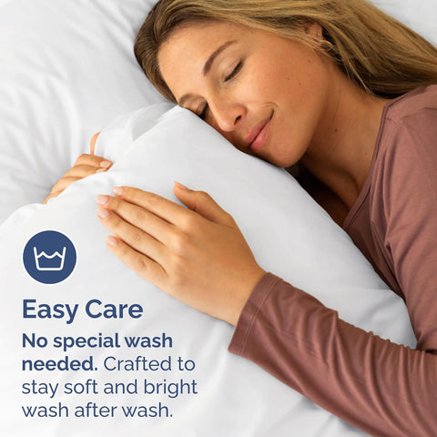King Pillow Cases Set of 2 - Ultra Soft Cozy Pillowcase Covers - White