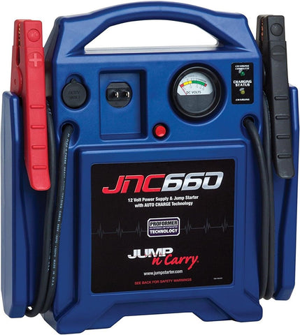 Clore Automotive Jump-N-Carry JNC660 1700 Peak Amp 12 Volt Jump Starter & PL2310 10-Amp Fully-Automatic Smart Charger, 6V and 12V Battery Charger, Battery Maintainer