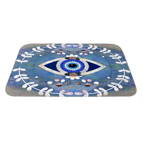 Greek Mati Matiasma Evil Eye Funny Welcome Doormat for Entrance Way Indoor Floor Mats for House Decor Kitchen Matting with Anti Slip Rubber Back Welcome Mat
