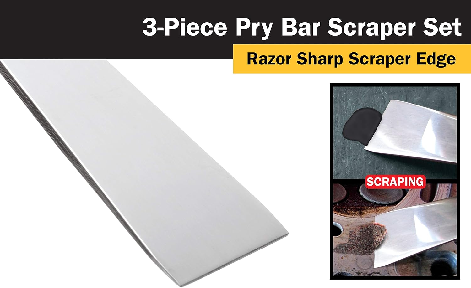 Titan 17007 3-Piece Stainless Steel Pry Bar Scraper Set