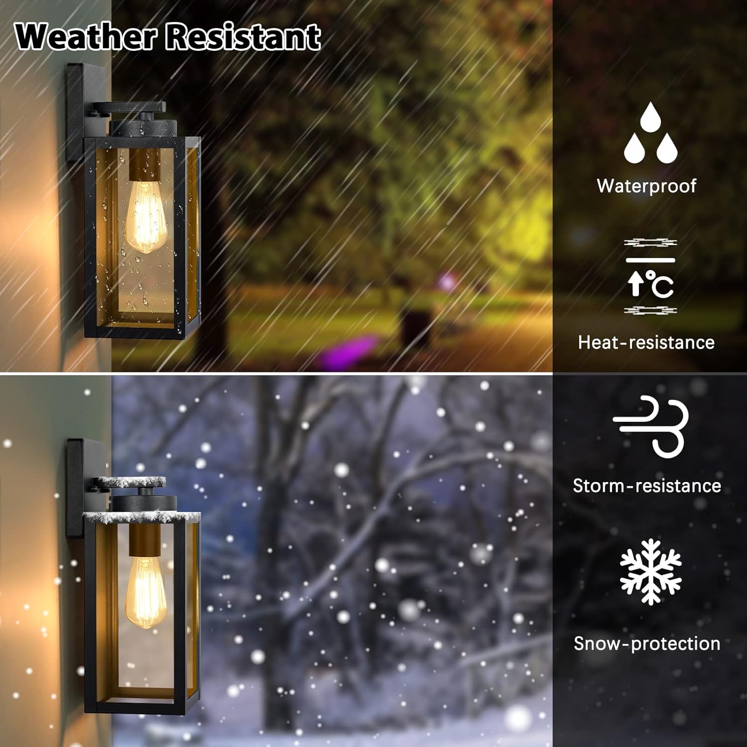 BesLowe Outdoor Wall Light Fixtures, Modern Black Exterior Wall Lanterns