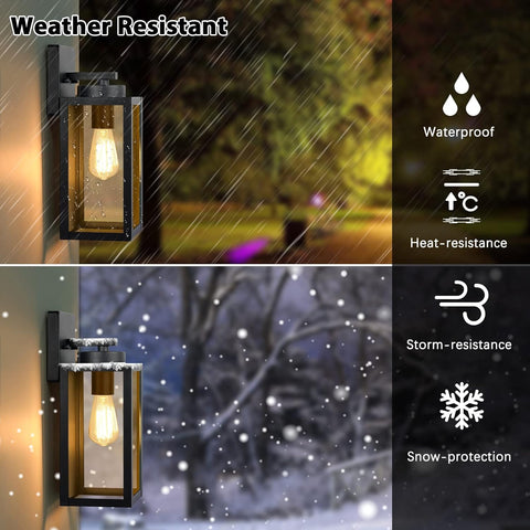 BesLowe Outdoor Wall Light Fixtures, Modern Black Exterior Wall Lanterns