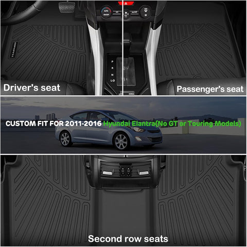Floor Mats for 2011-2016 Hyundai Elantra(No GT or Touring Models)