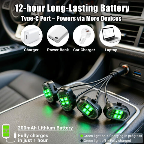 Wireless LED Lights for Car, Rechargeable Interior Car Lights