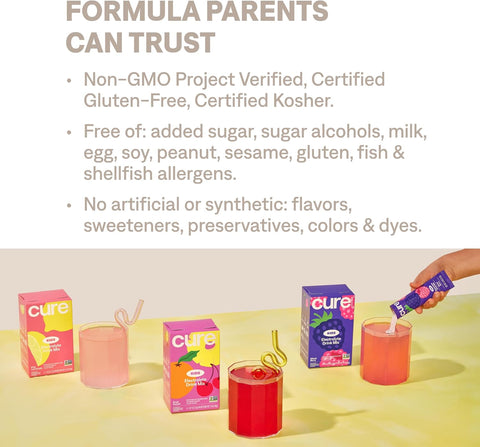Cure Hydration - Kids Electrolyte Drink Powder Variety Pack 15 Packets