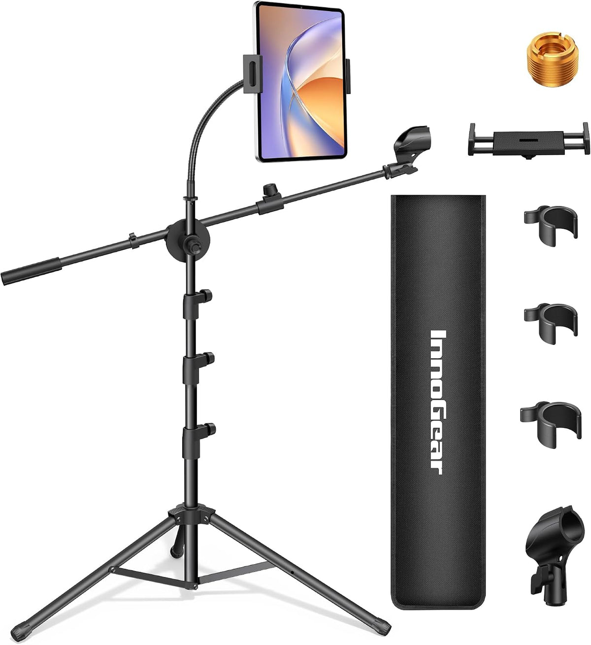 InnoGear Mic Stand Floor Tablet Phone Holder Tripod Microphone Boom Arm
