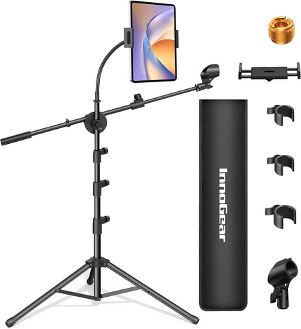 InnoGear Mic Stand Floor Tablet Phone Holder Tripod Microphone Boom Arm