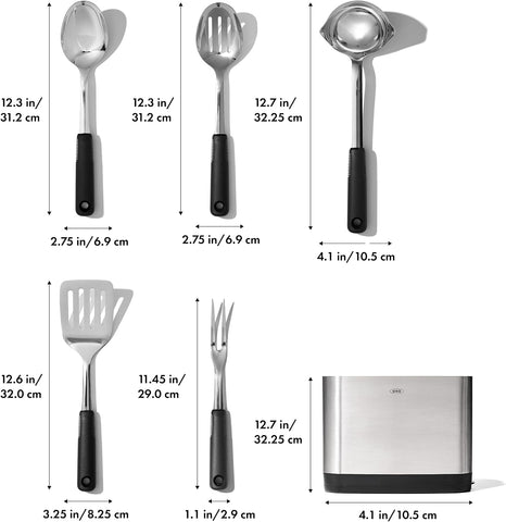 OXO Good Grips Stainless Steel Prep & Serve Kitchen Tool 6 Piece Set