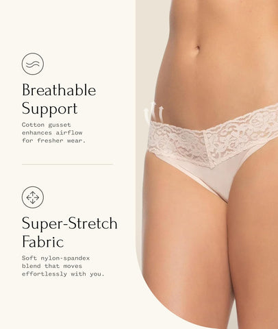 Felina Stretchy Lace Trimmed Bikini Underwear - Sexy Underwear for Women, Bikini Panties, Seamless Panties (5-Pack)