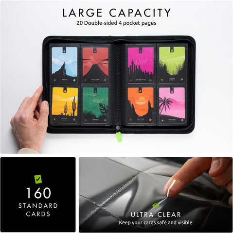 Vault X 4 Pocket Zip Trading Card Binder 160 Cards Exo-Tec (Black)
