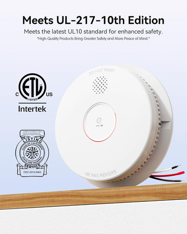 SITERWELL Smoke Detector Photoelectric Smoke Alarm 9V Battery