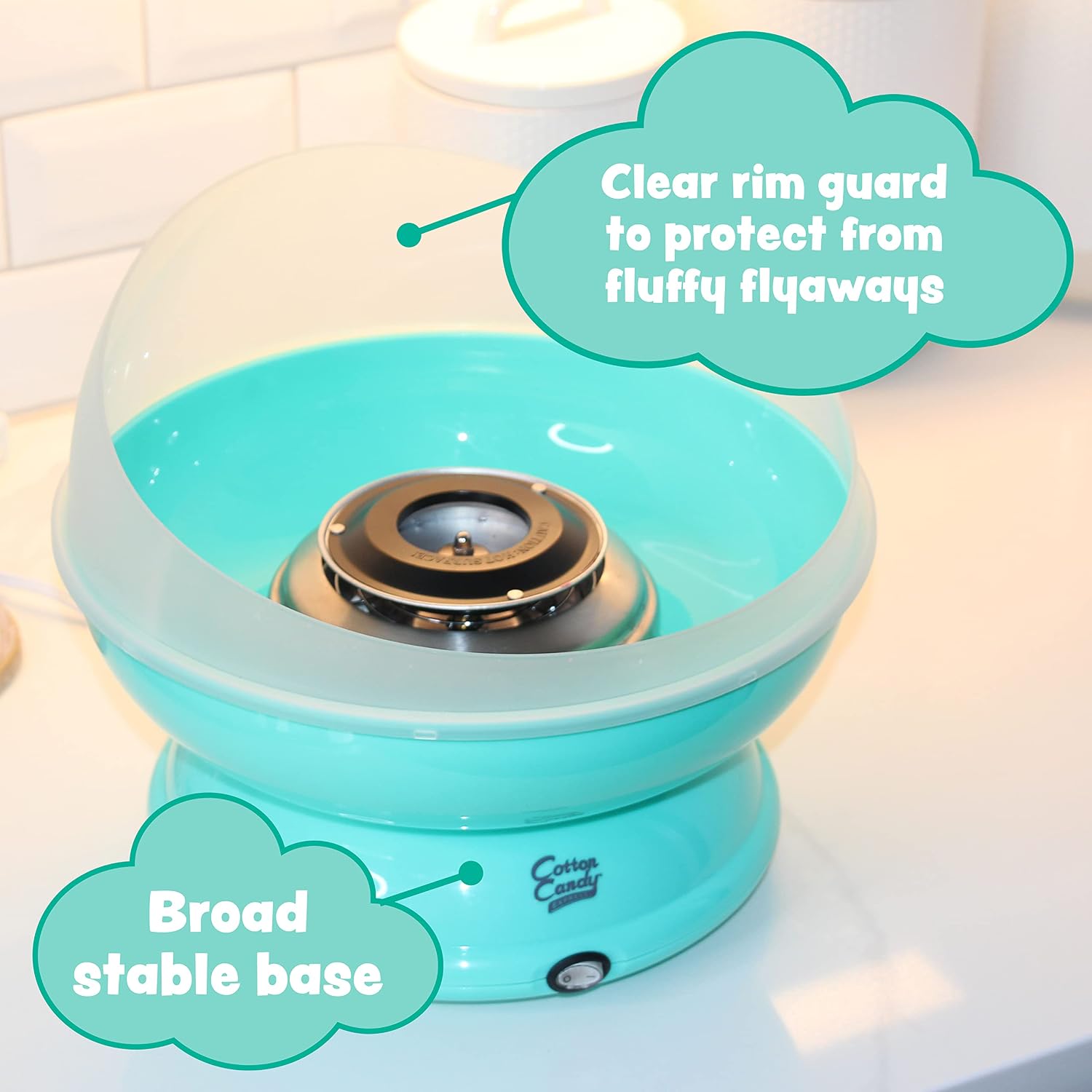 Cotton Candy Express BB1000-S Cotton Candy Machine, with 3-11oz. Jars of Cherry, Grape, Blue Raspberry Floss Sugar & 50 Paper Cones. Easy to Use and Clean. Nostalgia and Fun for Kids and Adults