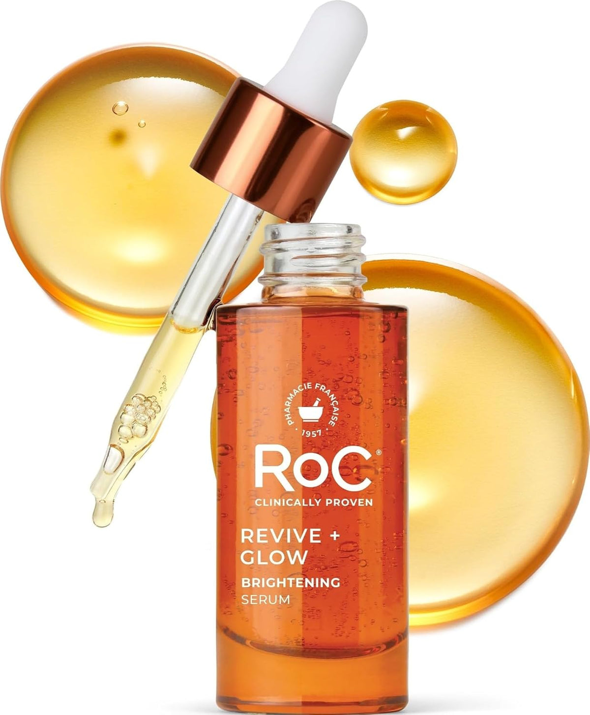RoC Vitamin C Serum for Face Multi Correxion Revive + Glow, 10% Active, 1oz | Daily anti-aging wrinkle skin tone skin care treatment, brightening face serum that visibly tightens, non-comedogenic