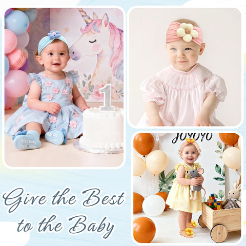 JOYOYO Baby Girl Headband and Socks Non-Slip Floral Socks and Soft Flower Head Wear for Babies Infants Toddlers