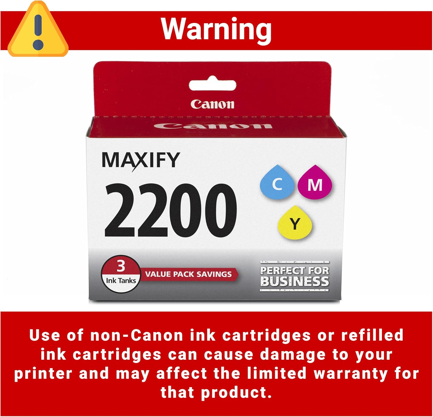 Canon PGI-2200 Genuine Three Color Multi Pack, Compatible with IB4120, MB5120, MB5420, IB4020, MB5020, and MB5320 (Optional) Printers