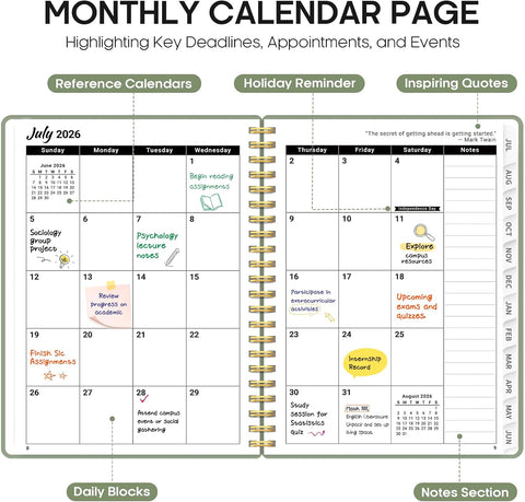 Taja Planner 2026-2027, 8.5" x 11" Calendar Planner, Jul 2026-Jun 2027