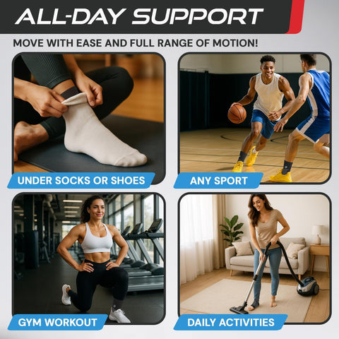 Sleeve Stars Ankle Brace Men & Women Support (Pair/M:10"-12"/Black)