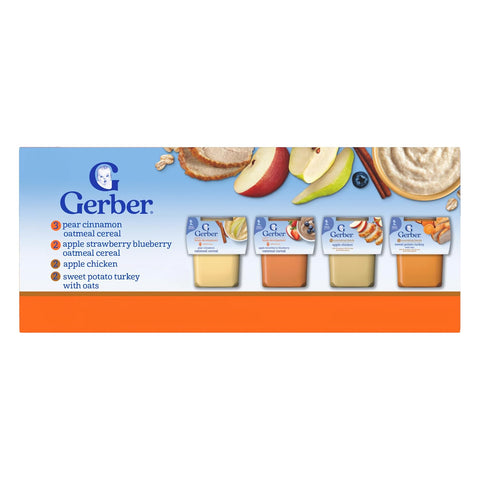 Gerber Stage 2 Breakfast and Dinner Variety Pack, 4 Oz, 16 Pack