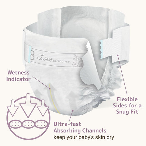Bambo Nature Hypoallergenic Dream Baby Diapers, Premium Eco-Labeled Sustainable Diapers, Enhanced Leakage Protection, Totally Chlorine-free, Skin Friendly, and Super Absorbent - Size 3 (348 Count)