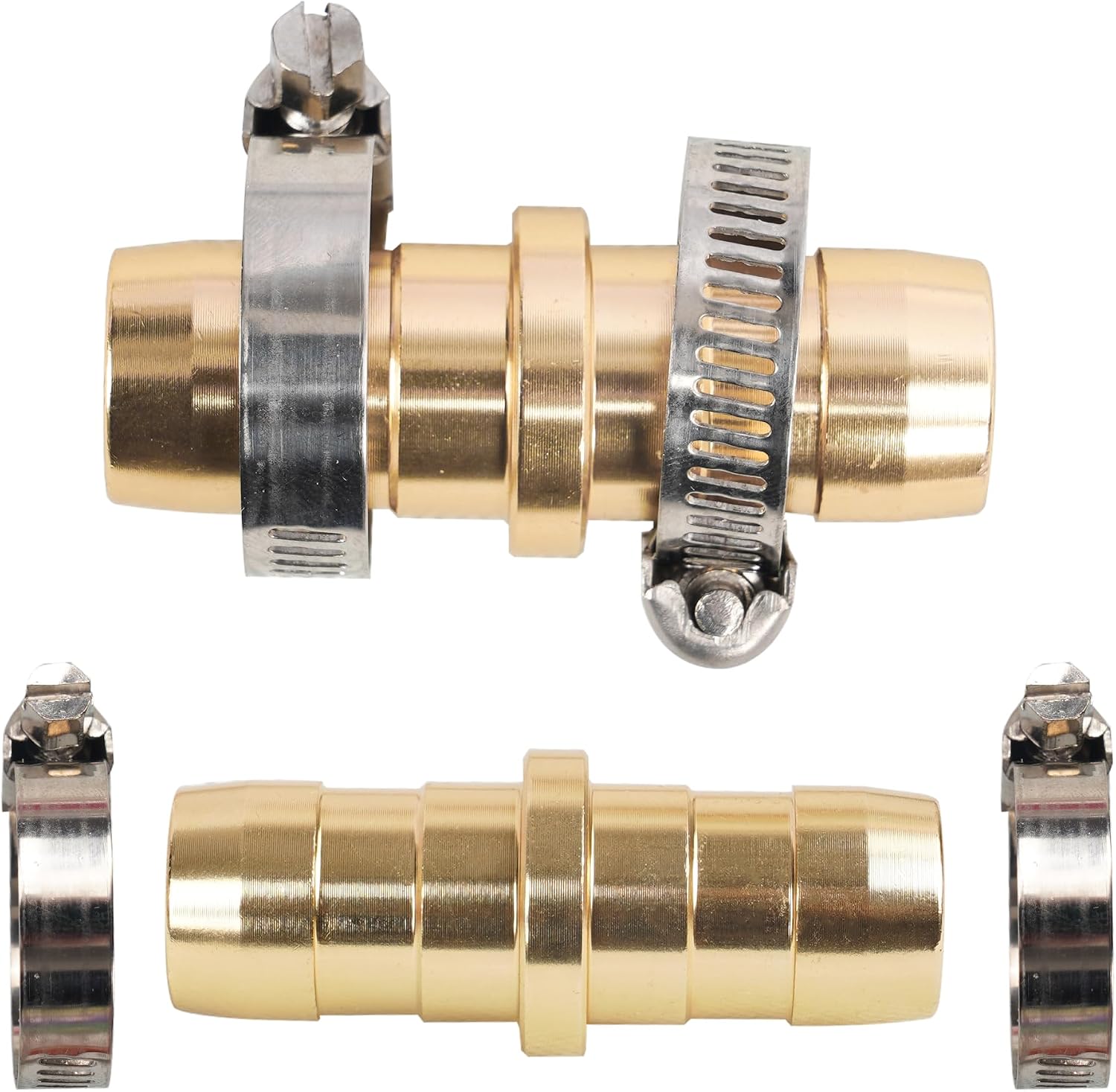 Hourleey 2 Pack Garden Hose Repair Kit, Hose Connector Repair Mender Kit with Stainless Clamp, Fits 3/4"-5/8" Water Hose Repair Fittings