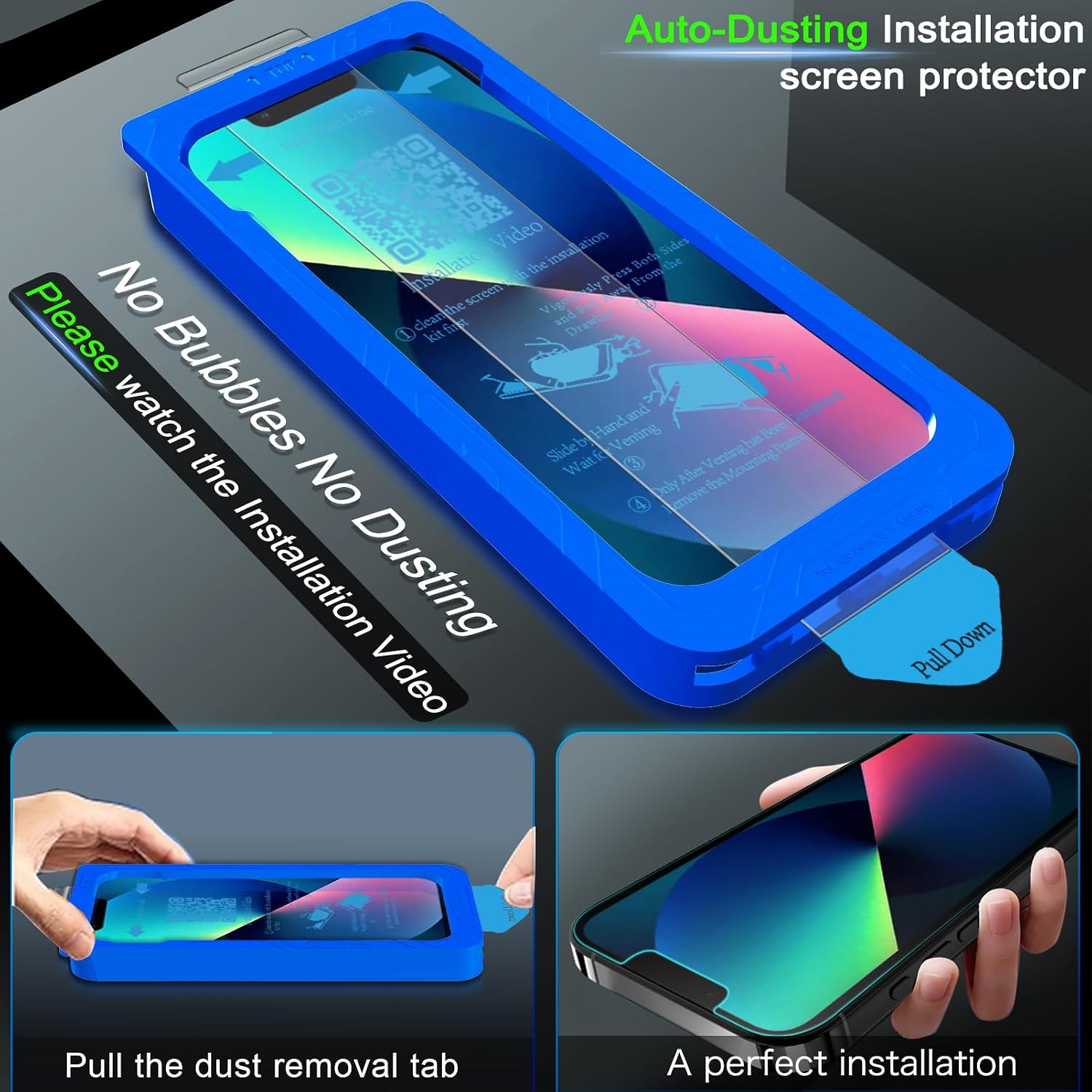 IMBZBK for iPhone 13 Screen Protector, 9H+ Tempered Glass, 2+2 Pack