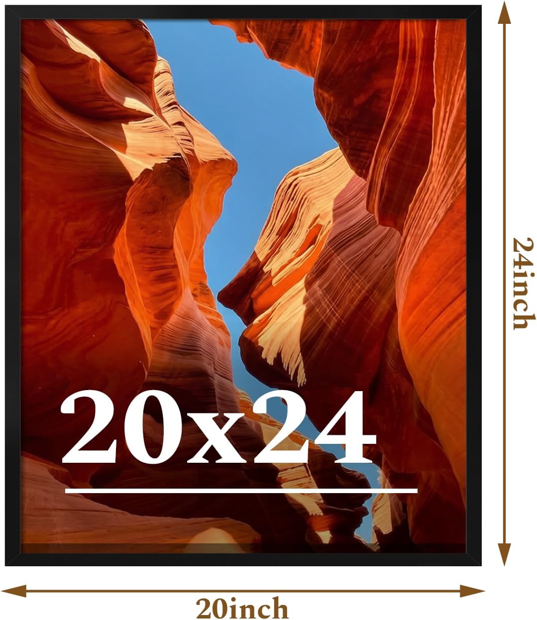 20x24 Picture Frame Set of 2, 20 x 24 Black Picture Frame with HD Plexiglas, 20 by 24 Poster Frame, Display Frame for Vertical or Horizontal, Presenting Spatial Aesthetics-Form & Light Series