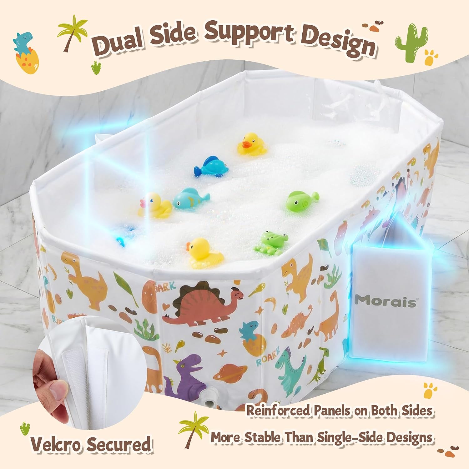 MORAIS Collapsible Baby Bathtub, Toddler Bathtub for Shower