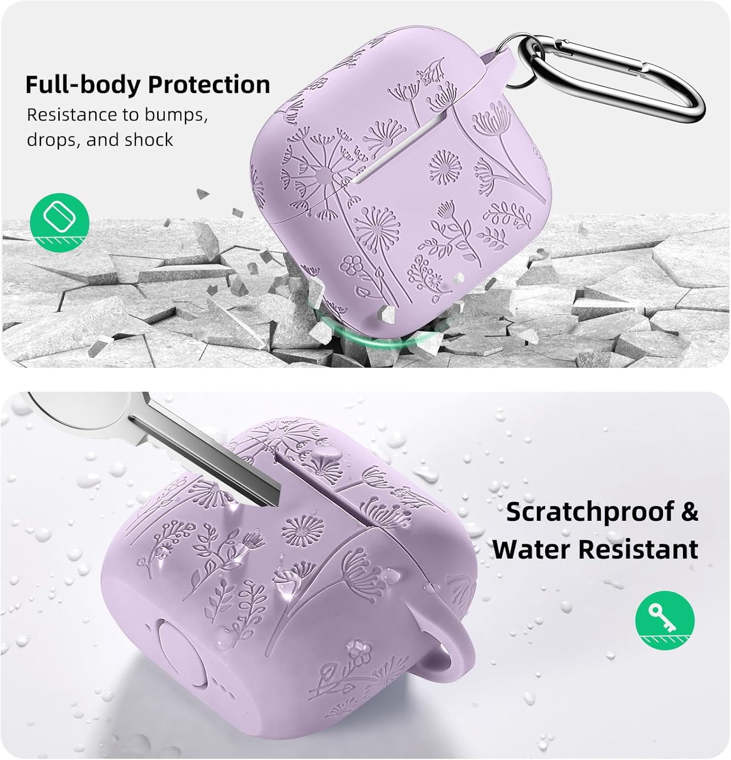 Lerobo for AirPods 4 Case with Cleaner Kit & Keychain, Lavender