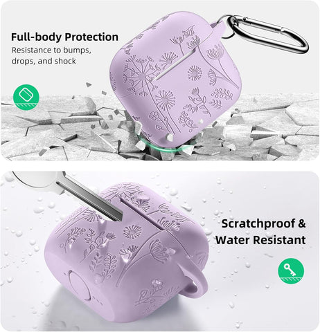 Lerobo for AirPods 4 Case with Cleaner Kit & Keychain, Lavender