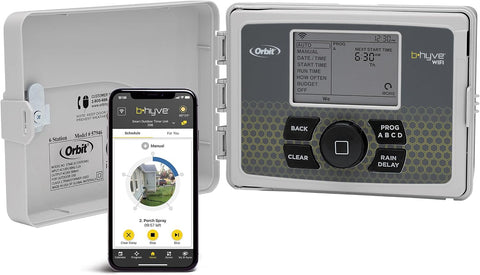 Orbit B-hyve Smart Indoor/Outdoor Sprinkler Controller - 12-Zone - App Controlled Smart Controller with Custom Irrigation Schedules - Weatherproof Multi-Zone Sprinkler System - 57950