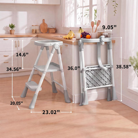Foldable Toddler Standing Tower, Kitchen Step Stool for Kids 1.5-6 Years