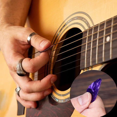 21 Pack Guitar Picks with Organizer Storage Box, 4 Different Thickness Colorful Celluloid Guitar Picks Plectrums for Acoustic Guitar, Electric Guitar, Bass, Ukulele