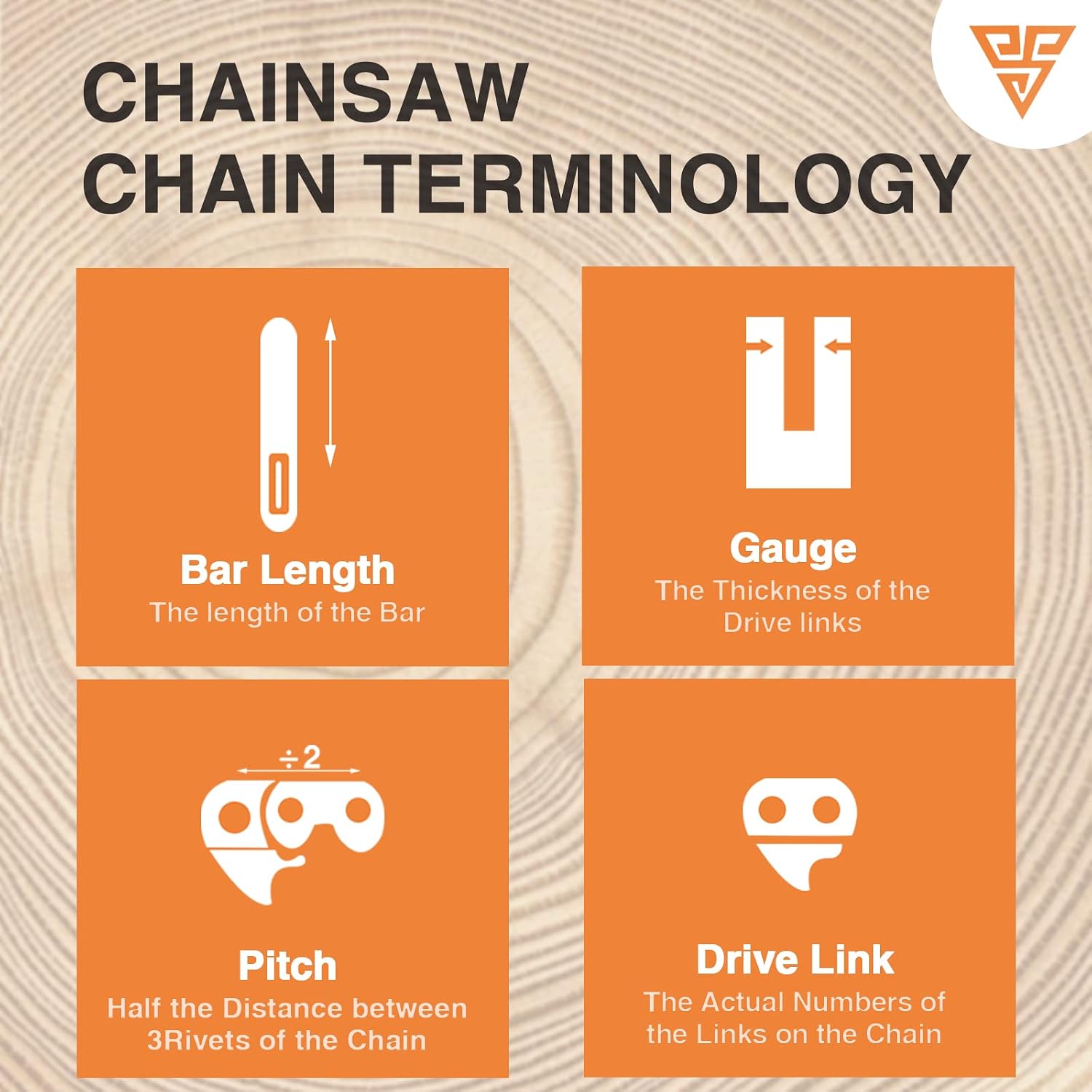 8 Inch Chainsaw Chain 3/8" LP Pitch .050" Gauge 33 Drive Links 2 Pack, 8 Inch Replacement Pole Saw Chains Compatible for Sun Joe SWJ800E SWJ806E, Chicago, Portland 62896, Greenworks, Oregon S33