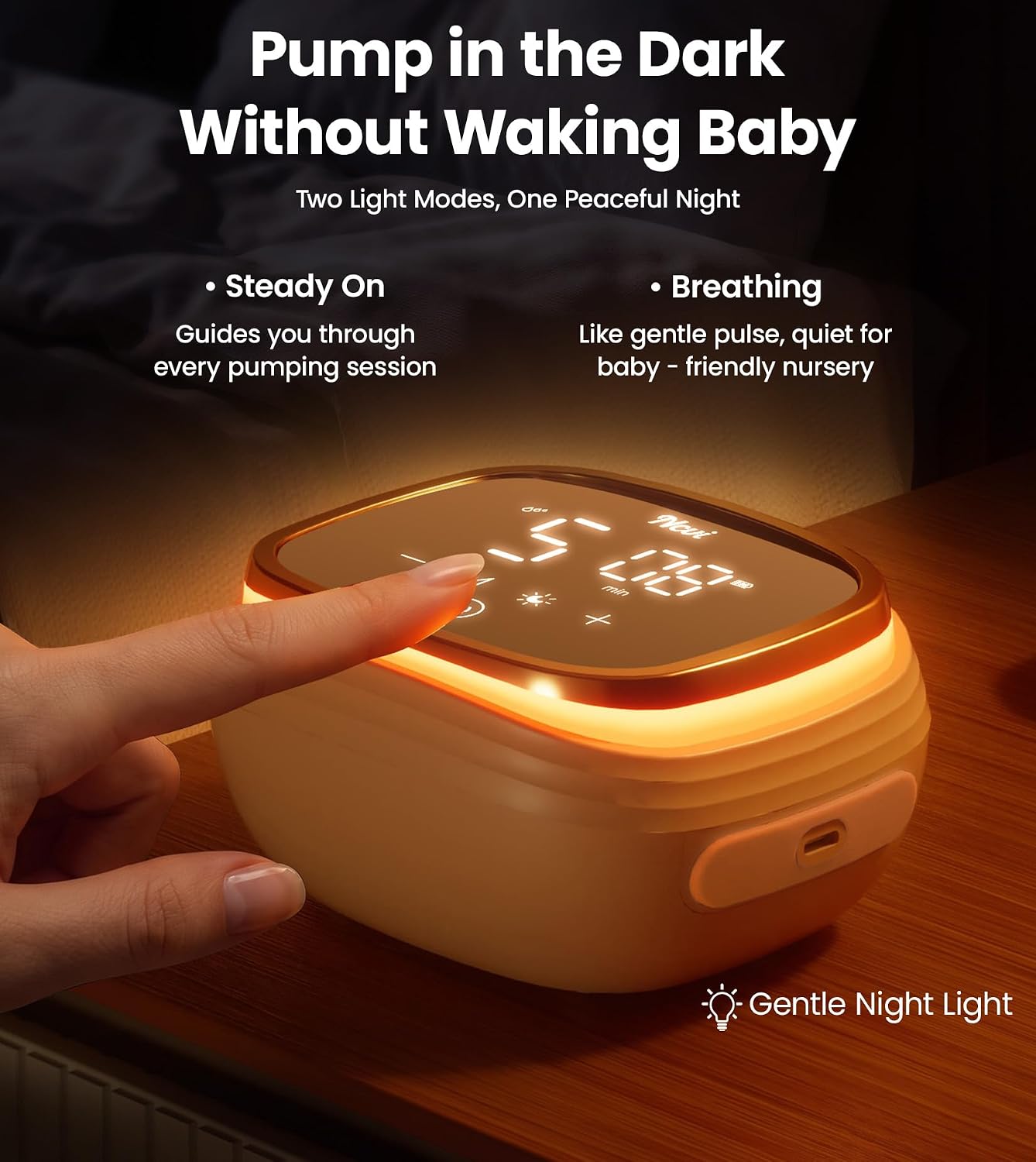 NCVI 8782 Pro Electric Breast Pump 4400mAh Battery with Night Light for Mom
