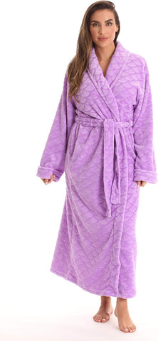 Just Love Velour Kimono Robe Hooded Bath Robes for Women Maxi Length