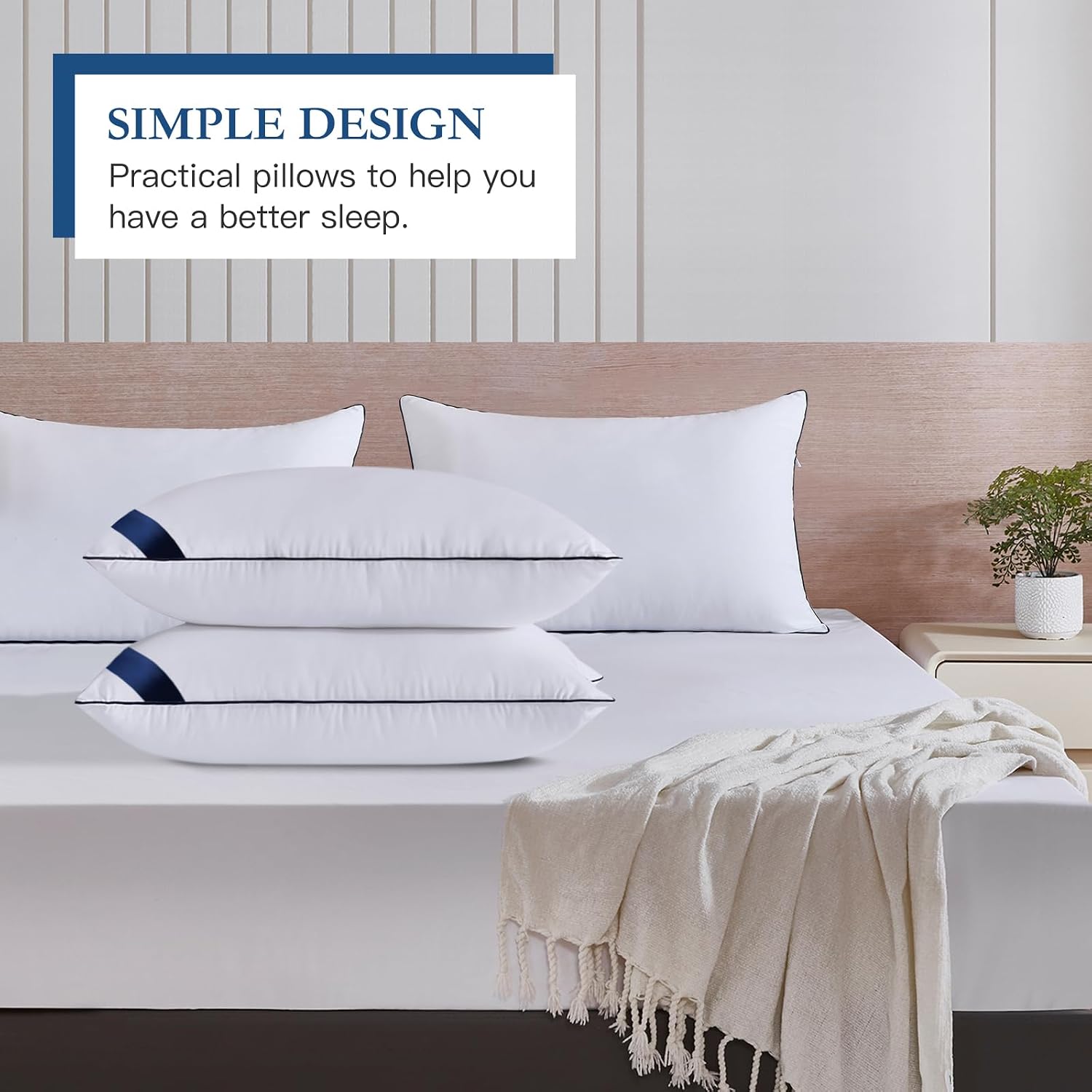 Meoflaw Bed Pillows Standard Size Set of 4, Luxury Hotel Pillows