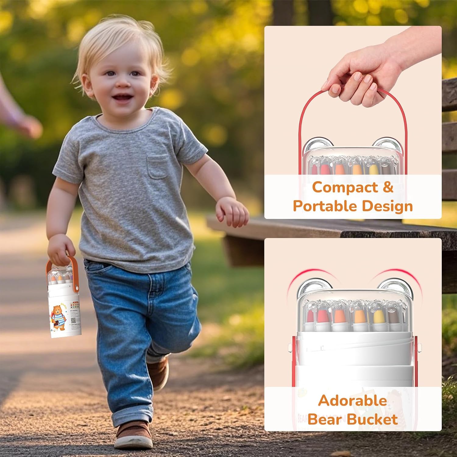 JUPITEARTH Silky Crayons for Toddlers 1-3, Twist & Non-Toxic, 12 Colors
