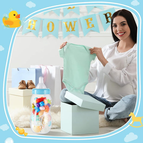 Tessco for you 2 Pcs 15in Jumbo Baby Bottle Bank Baby Shower, Blue
