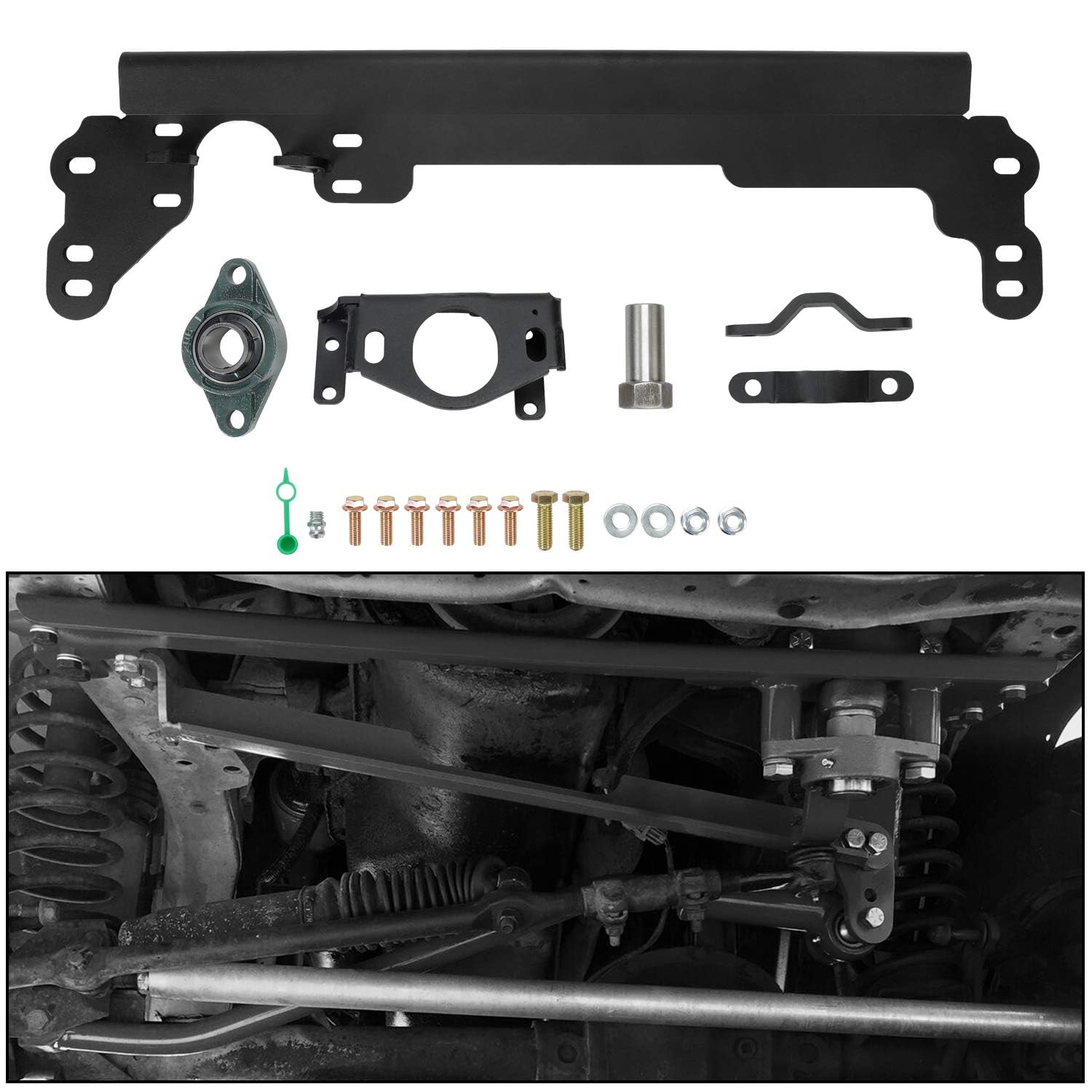 ECOTRIC Steering Box Brace Compatible with 1984-2001 Cherokee XJ