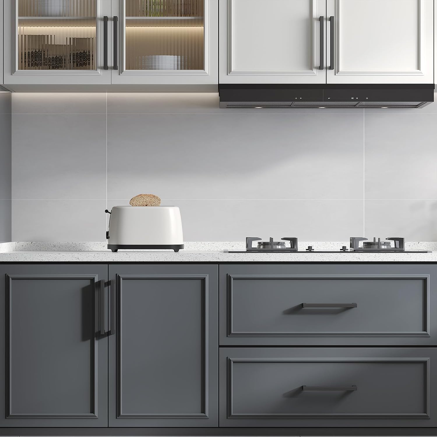 Goldenwarm 10 Pack 5 Inch Matte Black Cabinet Handles Kitchen Drawer Pulls