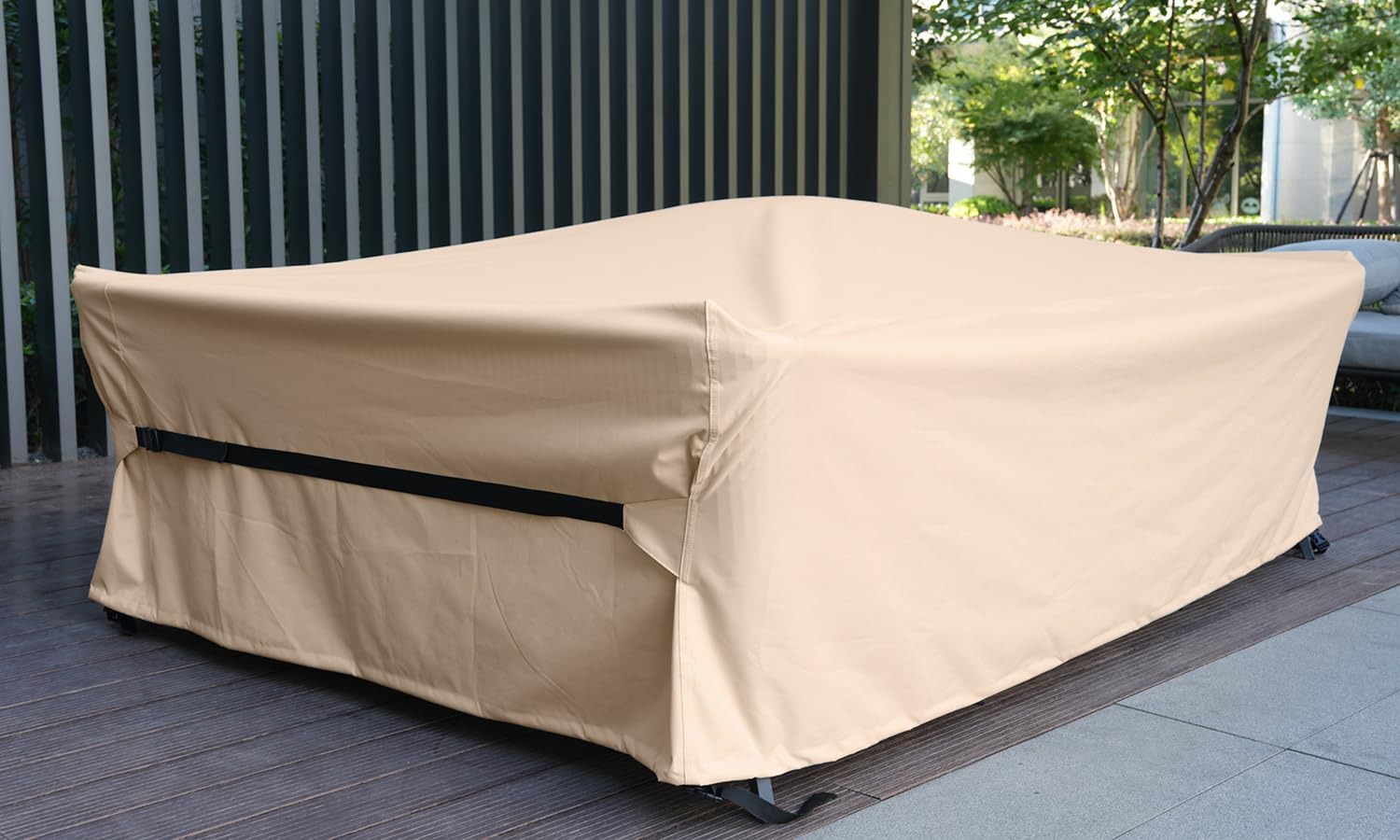 Patio Furniture Set Covers Waterproof Patio Conversation Sets Cover Outdoor Sectional Sofa Couch Cover Outside Dining Set Table and chairs Covers Heavy Duty 600D 108" L x 82" W x 28" H Beige