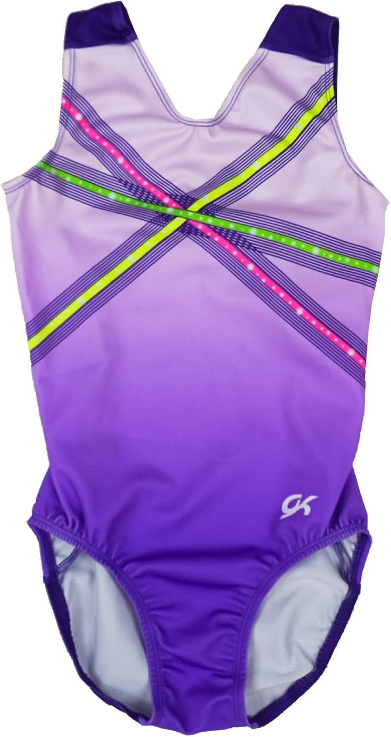 GK Glitz & Glam Gymnastics Leotard for Girls with Matching Scrunchie