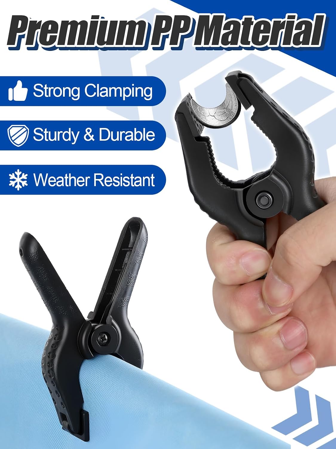 20 Pcs Winter Pool Cover Clips for Above Ground Pools, 4.3'' L