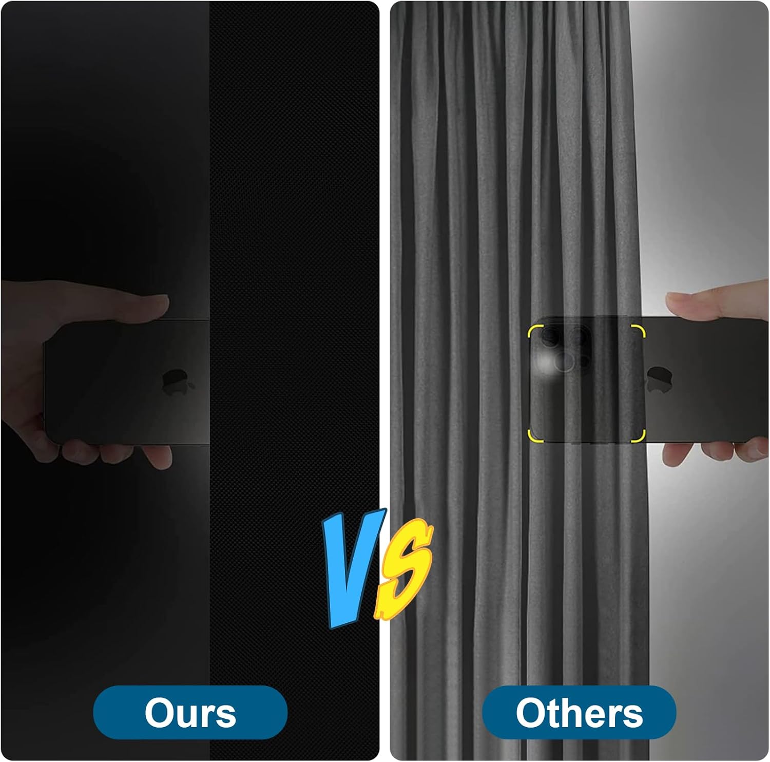 100% Blackout Curtains for Bedroom, Portable DIY Window Blinds, No Drill Window Shades & Blackout Blinds with Stickers & Tabs for Travel, Dorm Room, Media Room (79" x 57")