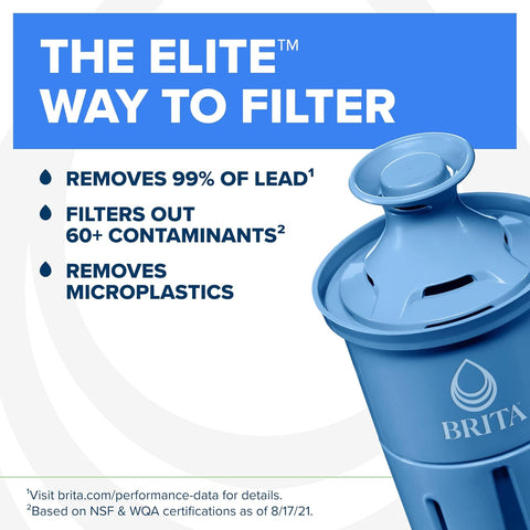 Brita XL 27 Cup Water Pitcher Dispenser, Includes 1 Elite Filter, Black